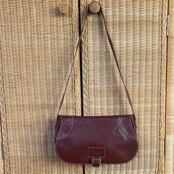 Vintage Claudia Firenze Brown Leather Saddle Shoulder Bag - Picture 4 of 12